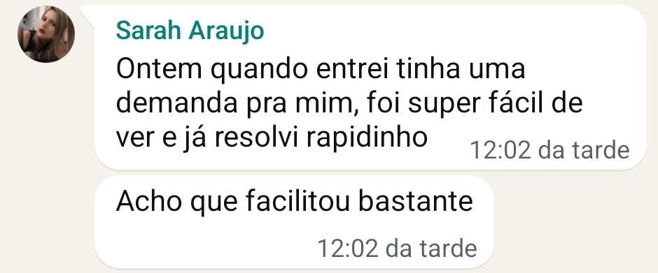 Depoimento de Sarah Araujo